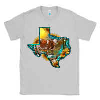 Moon Dust Western Texas Map With Longhorn Bull Classic Tee - RanaPortraitStore