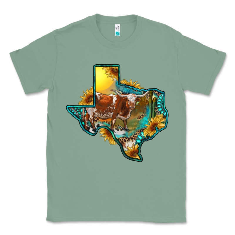 Western Texas Map With Longhorn Bull Classic Tee by RanaPortraitStore | Teevron