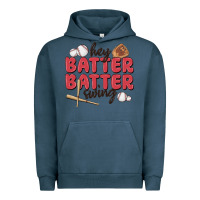 Pigment Midnight Navy hey batter batter swing Urban Hoodie - MaliasSmallBusiness