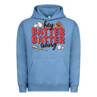 Pigment Pebble Blue hey batter batter swing Urban Hoodie - MaliasSmallBusiness
