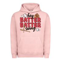 Pigment Salmon hey batter batter swing Urban Hoodie - MaliasSmallBusiness