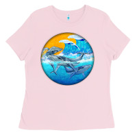 Bubblegum Pink humpback whale Ladies Tee - BarkalooDesign