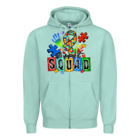 Seafoam support squad autism Zipper Hoodie - Zillion Design Studio