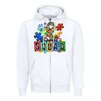 White support squad autism Zipper Hoodie - Zillion Design Studio