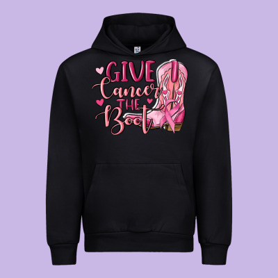 Give Cancer The Boot Urban Hoodie Designed By Maliassmallbusiness