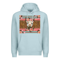 Blue Mist llama and roses glitter Premium Hoodie - LillyAllenDesigns