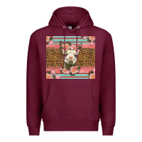 Burgundy llama and roses glitter Premium Hoodie - LillyAllenDesigns