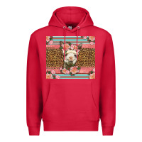 Cardinal llama and roses glitter Premium Hoodie - LillyAllenDesigns