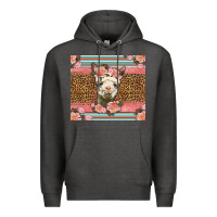 Charcoal Heather llama and roses glitter Premium Hoodie - LillyAllenDesigns