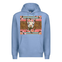 Colony Blue llama and roses glitter Premium Hoodie - LillyAllenDesigns