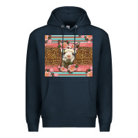 Navy llama and roses glitter Premium Hoodie - LillyAllenDesigns
