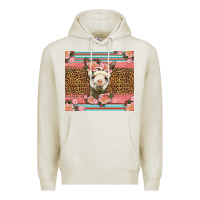 Oatmeal Heather llama and roses glitter Premium Hoodie - LillyAllenDesigns