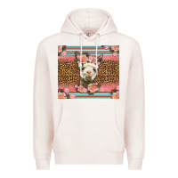 Pale Pink llama and roses glitter Premium Hoodie - LillyAllenDesigns