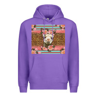 Purple llama and roses glitter Premium Hoodie - LillyAllenDesigns