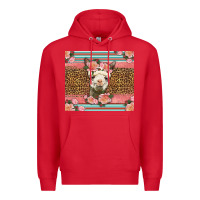 Red llama and roses glitter Premium Hoodie - LillyAllenDesigns