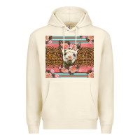 Sandshell llama and roses glitter Premium Hoodie - LillyAllenDesigns