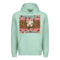 Seafoam llama and roses glitter Premium Hoodie - LillyAllenDesigns
