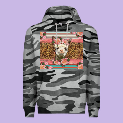 Llama And Roses Glitter Premium Hoodie Designed By Lillyallendesigns