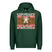 Sports Green llama and roses glitter Premium Hoodie - LillyAllenDesigns