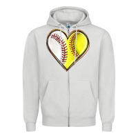 Dove Grey baseball and softball heart Zipper Hoodie - texasbilliewilder