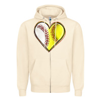 Sandshell baseball and softball heart Zipper Hoodie - texasbilliewilder
