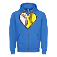 True Royal baseball and softball heart Zipper Hoodie - texasbilliewilder