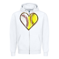 White baseball and softball heart Zipper Hoodie - texasbilliewilder