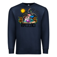 Navy hello summer Premium Sweatshirt - CowhideDigitalArt