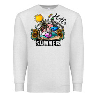 Oatmeal Heather hello summer Premium Sweatshirt - CowhideDigitalArt