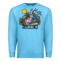 Ocean Blue hello summer Premium Sweatshirt - CowhideDigitalArt
