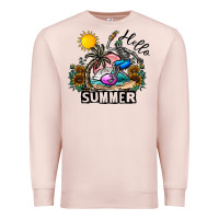 Pale Pink hello summer Premium Sweatshirt - CowhideDigitalArt