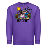 Purple hello summer Premium Sweatshirt - CowhideDigitalArt