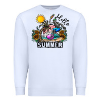 White hello summer Premium Sweatshirt - CowhideDigitalArt