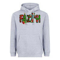 Heather Grey christmas faith with cross Heavyweight Hoodie - CowhideDigitalArt