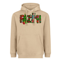 Mushroom christmas faith with cross Heavyweight Hoodie - CowhideDigitalArt