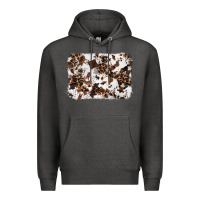 Charcoal Heather cowhide leopard background Premium Hoodie - RanaPortraitStore