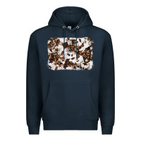 Navy cowhide leopard background Premium Hoodie - RanaPortraitStore