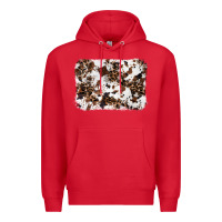 Red cowhide leopard background Premium Hoodie - RanaPortraitStore