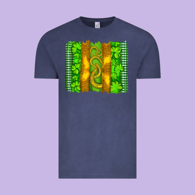 Saint Patricks Horseshoe Shamrock Leopard Glitter Brushstroke Vintage Tee Designed By Artiststas