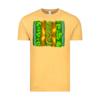 Vintage Mustard saint patricks horseshoe shamrock leopard glitter brushstroke Vintage Tee - Artiststas