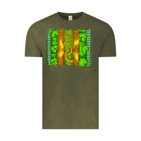 Vintage Olive saint patricks horseshoe shamrock leopard glitter brushstroke Vintage Tee - Artiststas