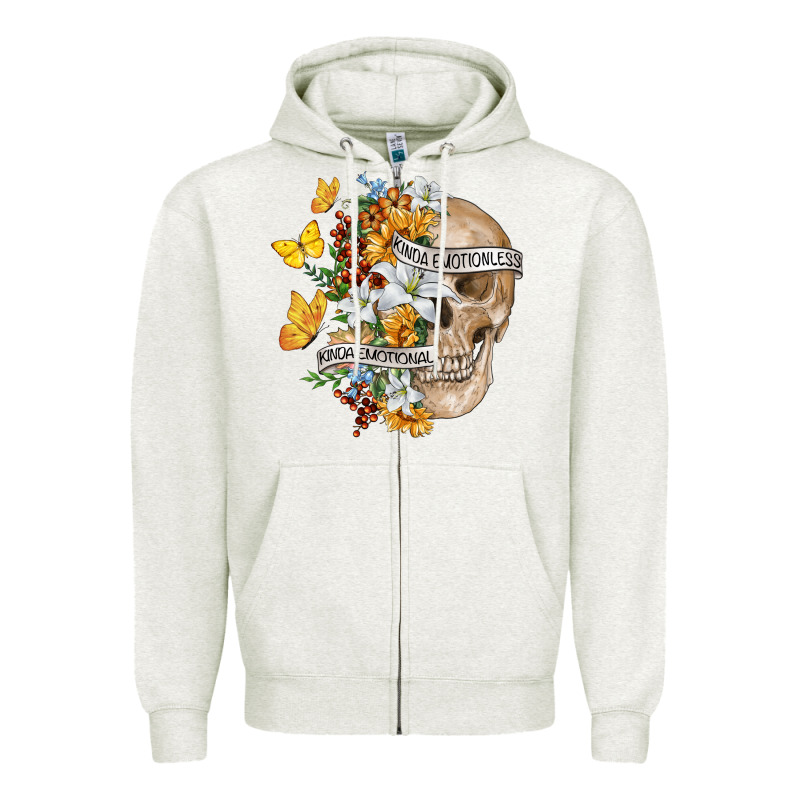 Kinda Emotional Kinda Emotionless Zipper Hoodie by RanaPortraitStore | Teevron