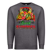 Charcoal Heather sweet summer watermelon and truck Premium Sweatshirt - HRA Design Shop