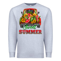 Heather Grey sweet summer watermelon and truck Premium Sweatshirt - HRA Design Shop