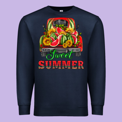 Sweet Summer Watermelon And Truck Premium Sweatshirt Designed By Hra Design Shop