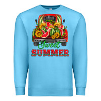 Ocean Blue sweet summer watermelon and truck Premium Sweatshirt - HRA Design Shop