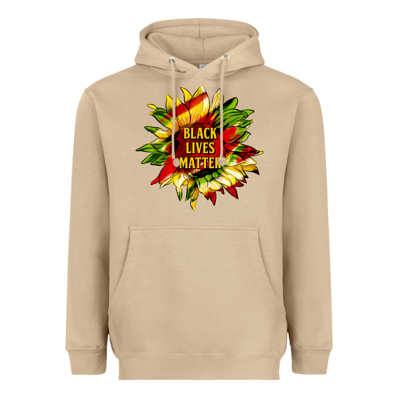 Black Lives Matter Sunflower Heavyweight Hoodie by HRA Design Shop | Teevron