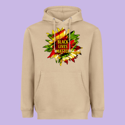 Black Lives Matter Sunflower Heavyweight Hoodie Designed By Hra Design Shop