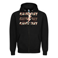 Black game day game day baseball lightning bolt Zipper Hoodie - Zillion Design Studio