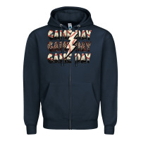 Navy game day game day baseball lightning bolt Zipper Hoodie - Zillion Design Studio